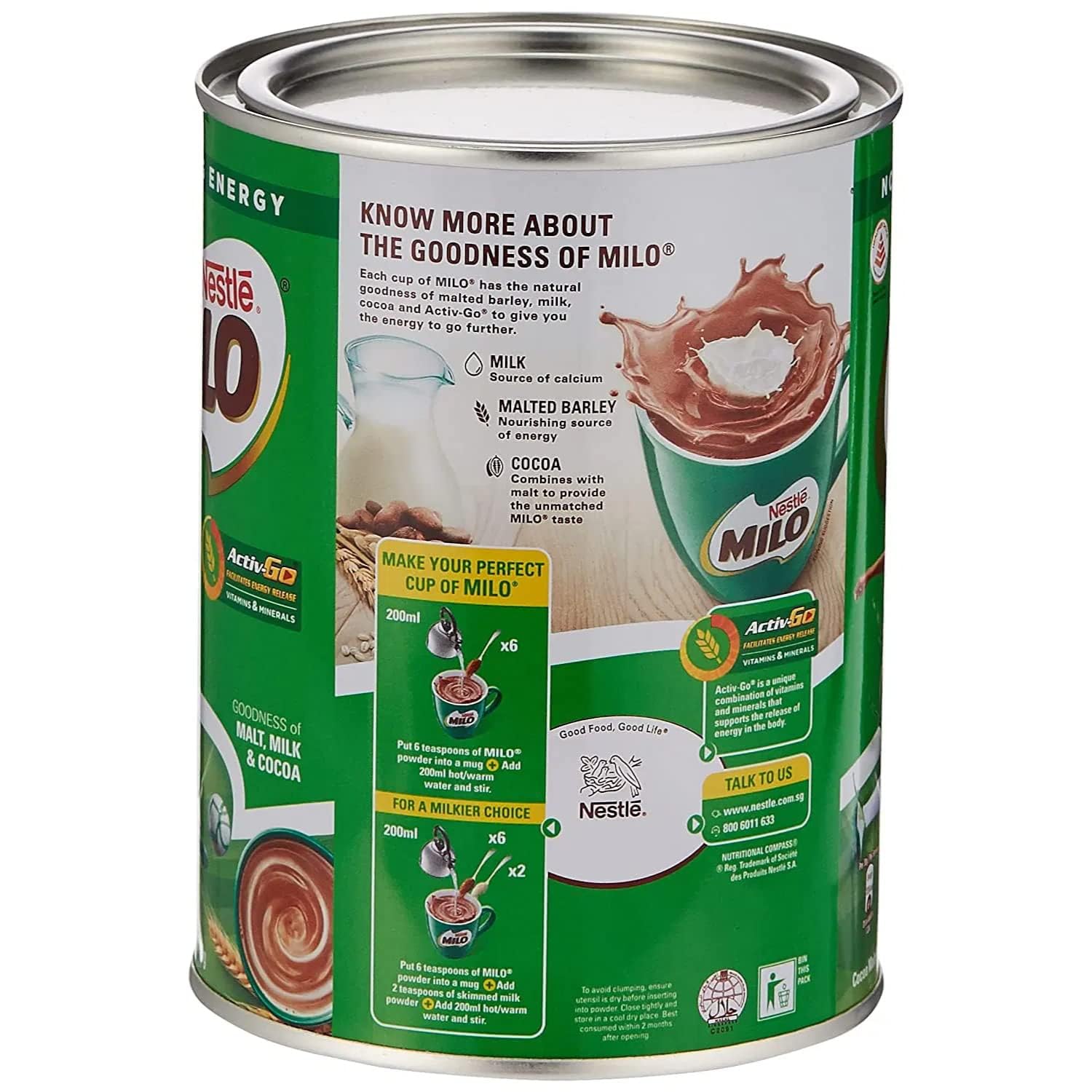 美禄 牛奶麦芽可可粉 罐装 | Milo Regular Chocolate Malt Powder With Milk Tin 400g