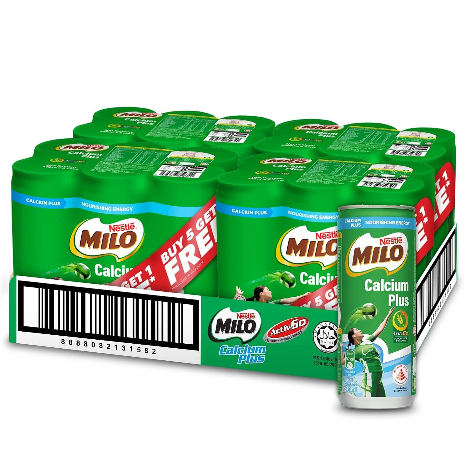 美禄 高钙可可麦芽牛奶饮品 罐装整箱 | Milo Calcium Plus Can Drink Case 24 x 240ml