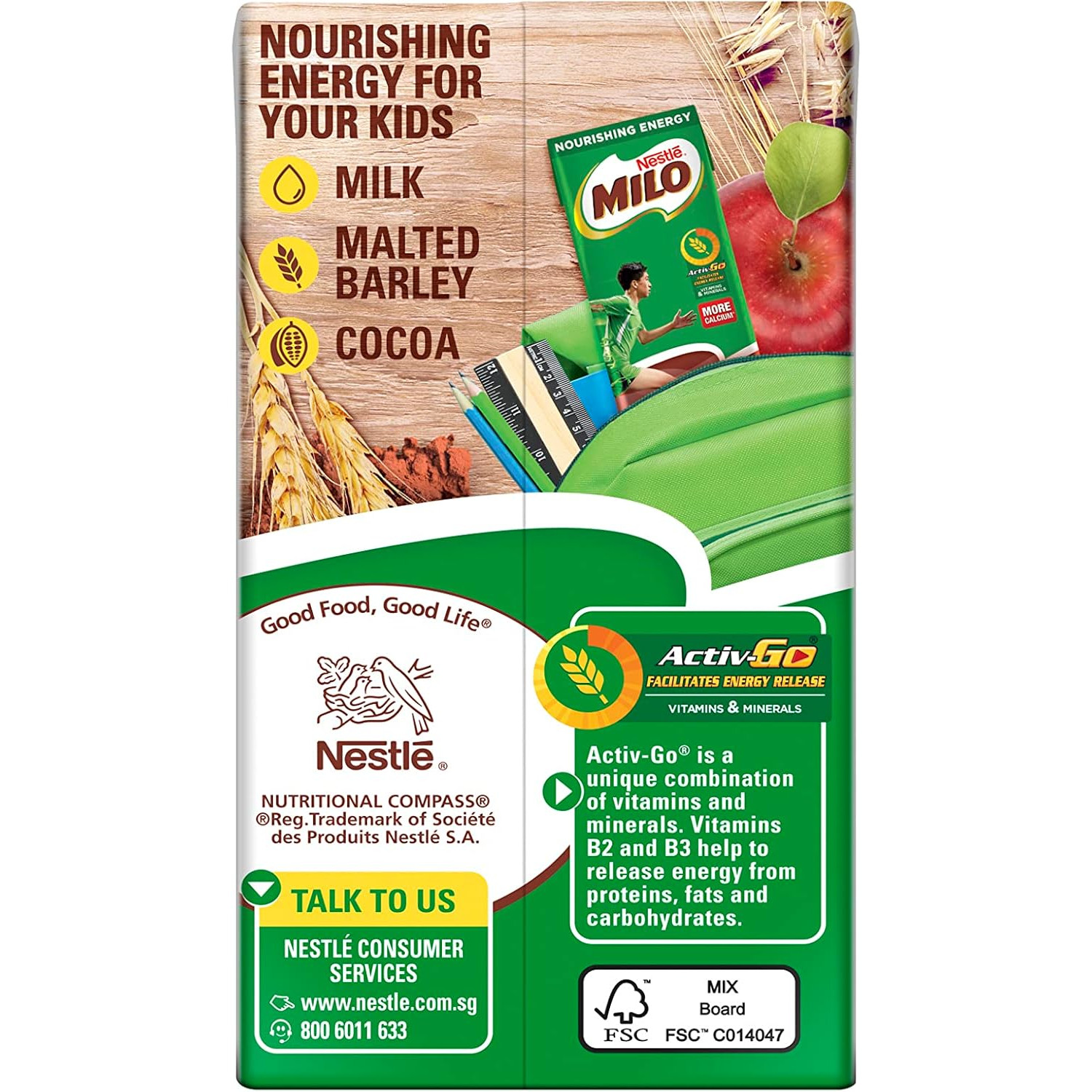 美禄 原味巧克力麦芽饮品 | Milo UHT Chocolate Malt Packet Drink	4	x	125ml