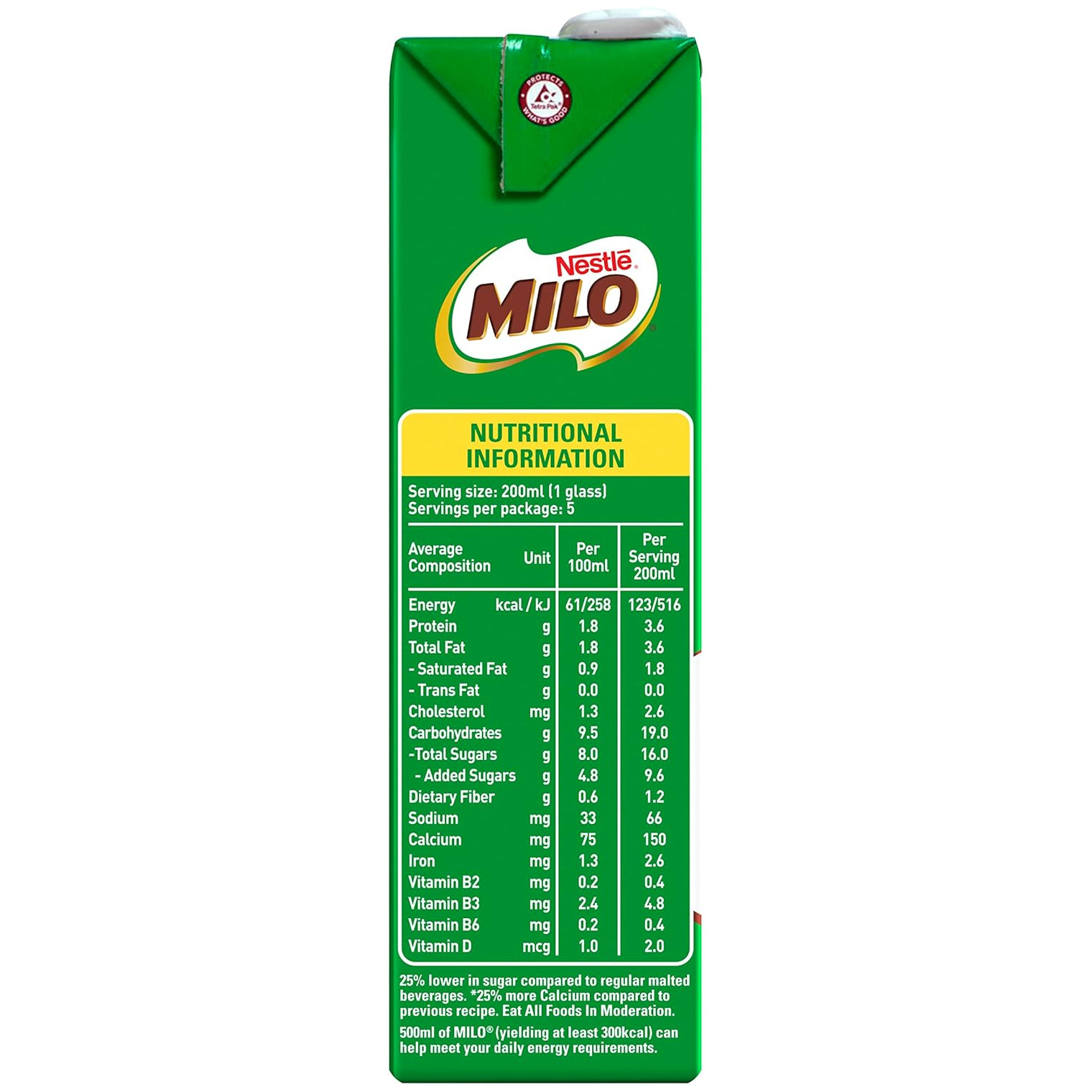 美禄 原味巧克力麦芽饮品 | Milo UHT Chocolate Malt Packet Drink			1L