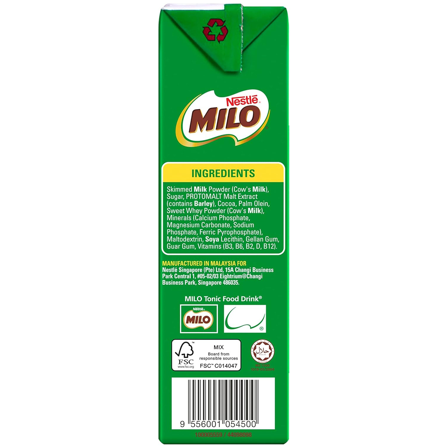 美禄 原味巧克力麦芽饮品 | Milo UHT Chocolate Malt Packet Drink			1L