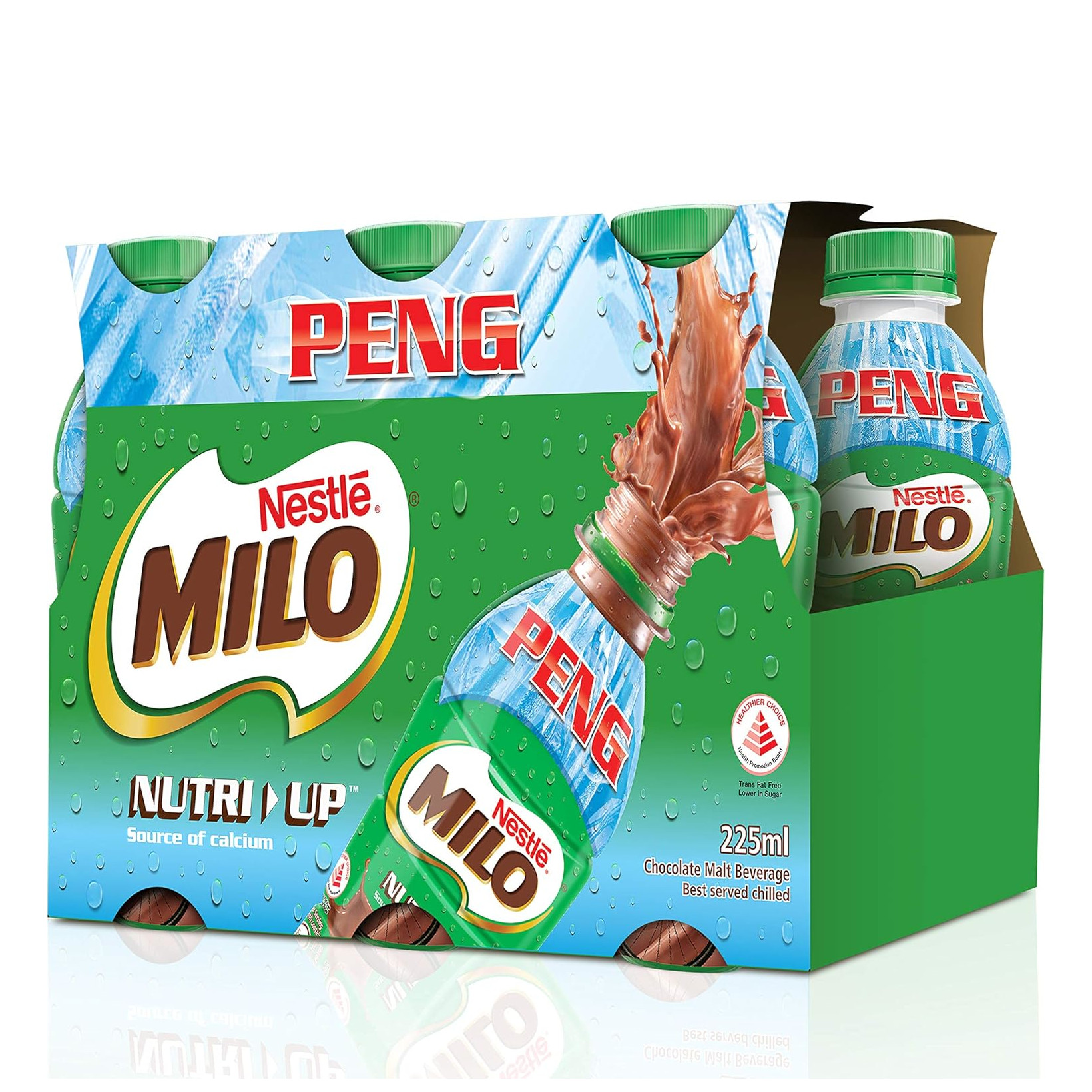 美禄 冰营养巧克力麦芽饮品 瓶装 | Milo Peng Nutri Up Chocolate Malt Drink 6 x 225ml