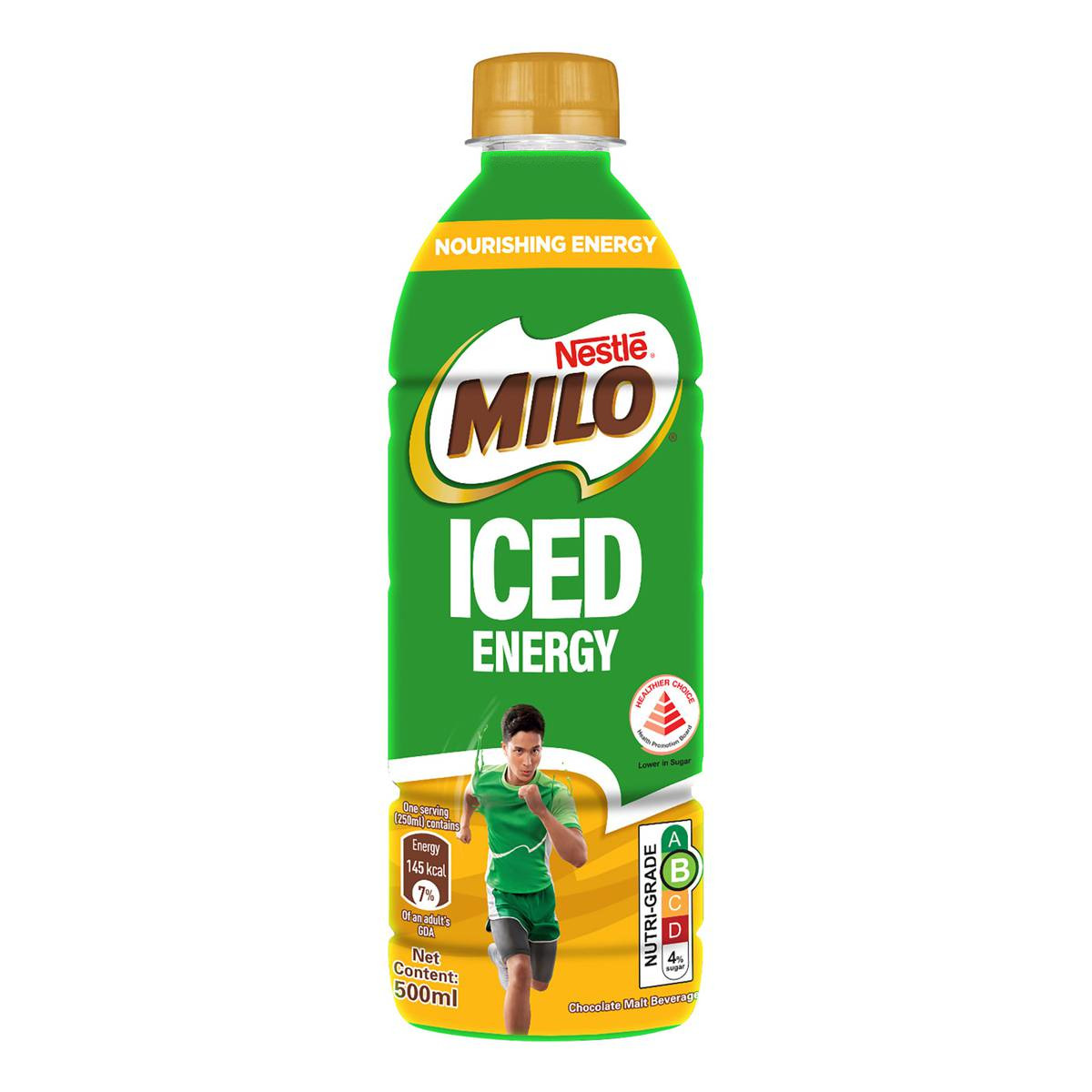 美禄 冰能量巧克力麦芽饮品 瓶装 | Milo Iced Energy Chocolate Malt Bottle Drink 500ml