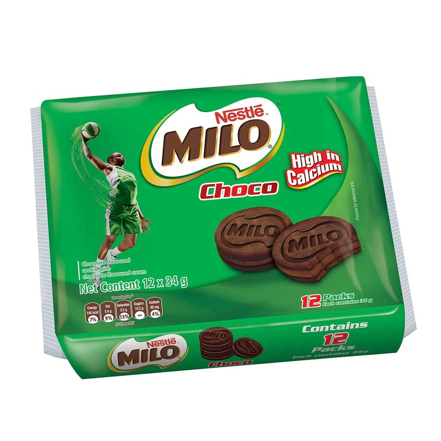 美禄 巧克力曲奇夹心饼干 | Milo Biscuit Sandwich Cookie 12 x 34g