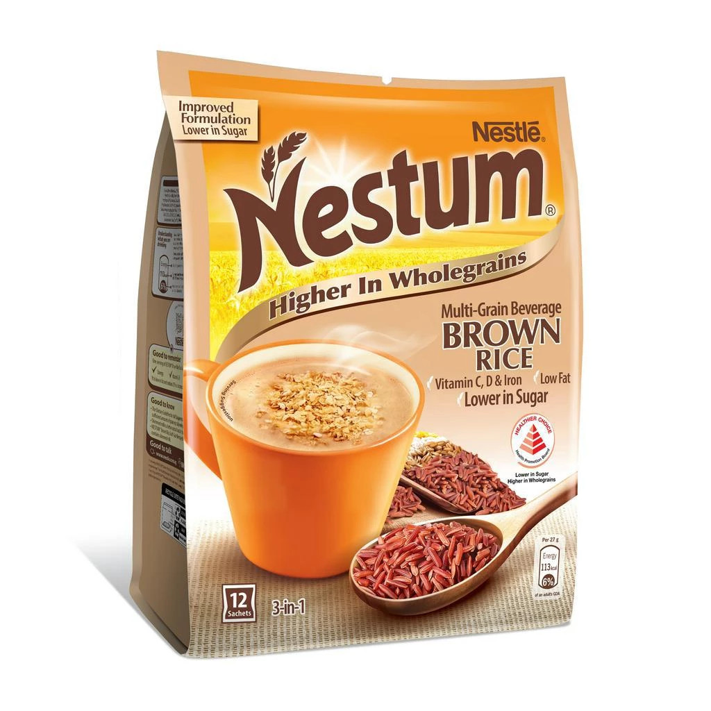 雀巢 糙米麦片低糖 3合1冲饮 | Nestle Nestum	3 In 1 Cereal Drink Brown Rice	12	x	27g