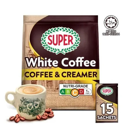 超级 炭烧奶精白咖啡 2合1速溶 | Super Coffee And Creamer Instant 2 In1 White Coffee 15 x 25g