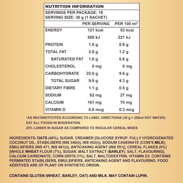 超级 双倍燕麦麦片 4合1冲饮 | Super	Nutremill Double Oat Instant 4 In1 Cereal Drink 18 x 30g