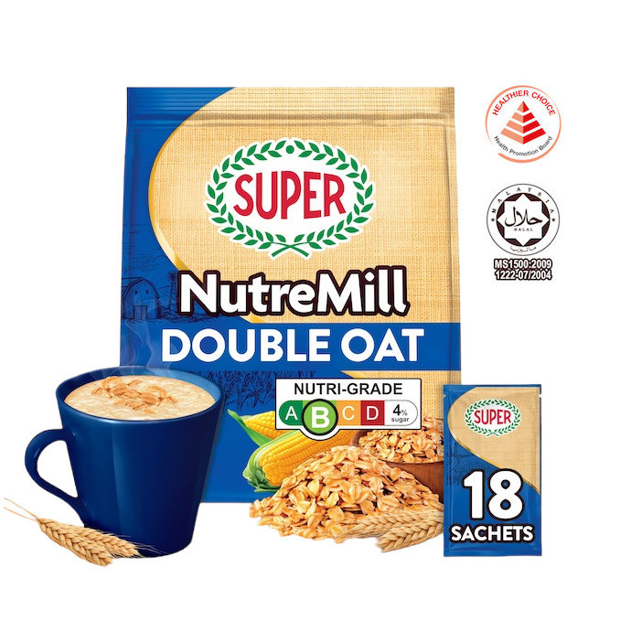 超级 双倍燕麦麦片 4合1冲饮 | Super	Nutremill Double Oat Instant 4 In1 Cereal Drink 18 x 30g