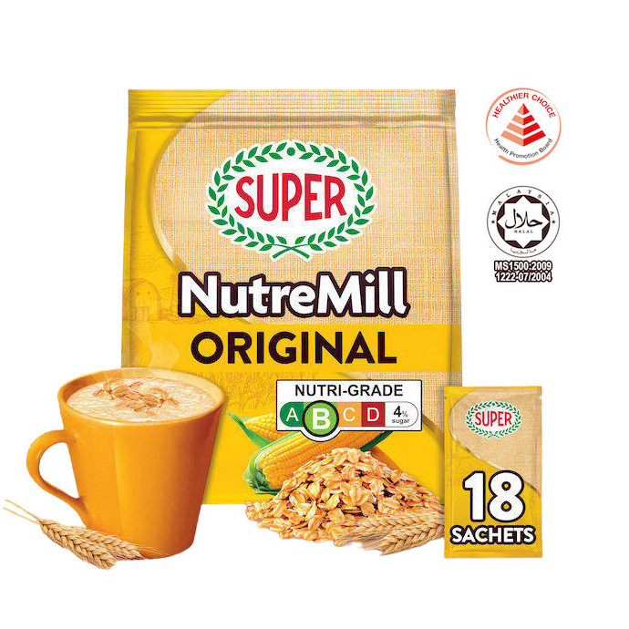 超级 原味麦片 3合1冲饮 | Super Nutremill Original Instant 3 In1 Cereal Drink 18 x 28g