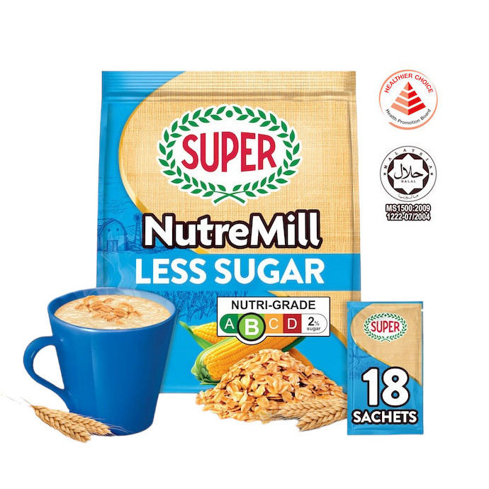 超级 低糖麦片 3合1冲饮 | Super Nutremill Less Sugar Instant 3 In1 Cereal Drink 18 x 25g