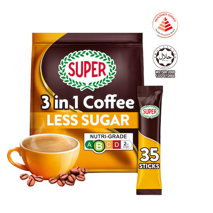 超级 少糖低脂咖啡 3合1速溶 | Super Less Sugar Instant 3 In1 Coffee 35 x 15g