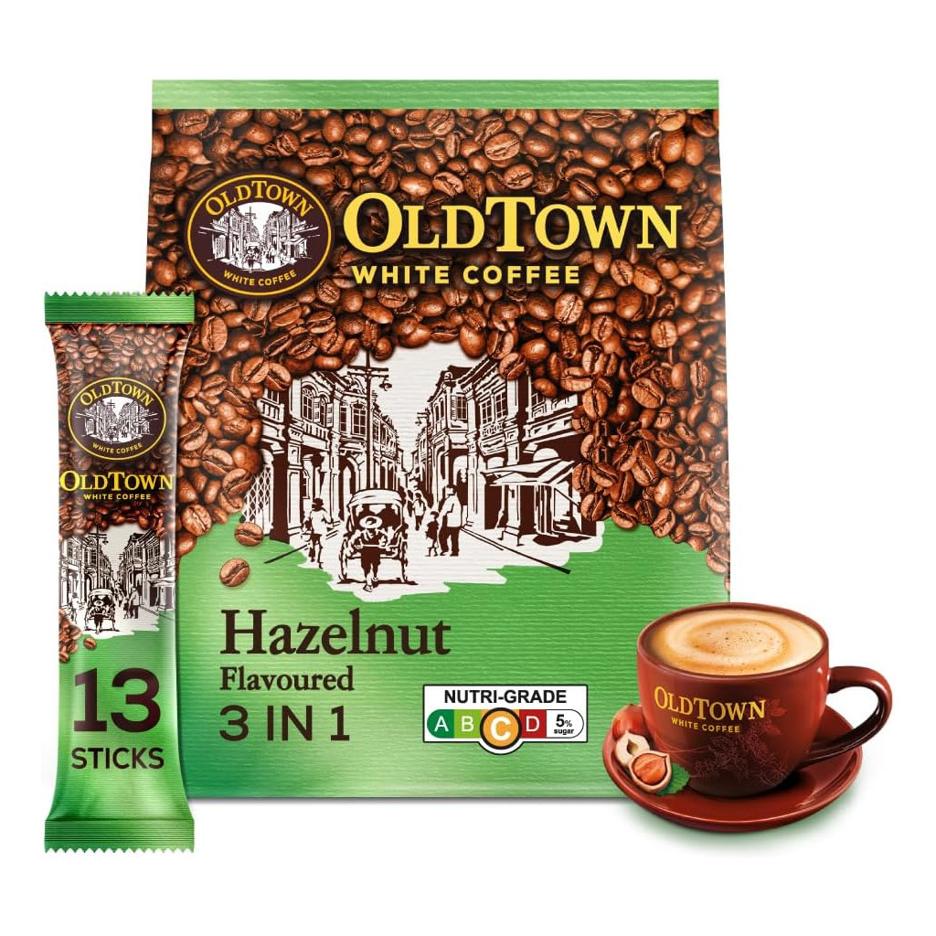 旧街场 榛果味白咖啡 3合1速溶 | Old Town Hazelnut Flavored Instant 3 In1 Premix White Coffee 13 x 38g