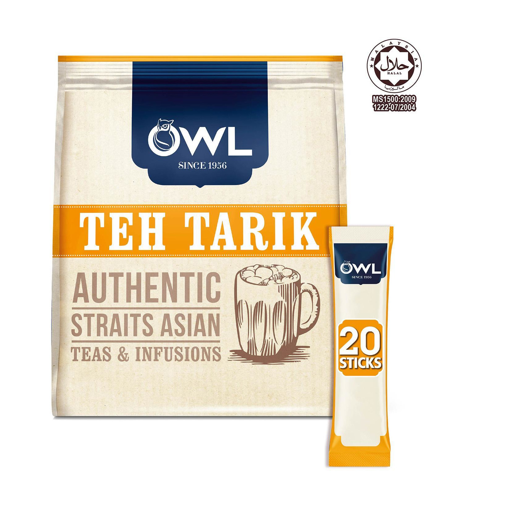 猫头鹰 手工拉茶 速溶奶茶 | OWL Teh Tarik Instant Foamy Tea 20 x 17g