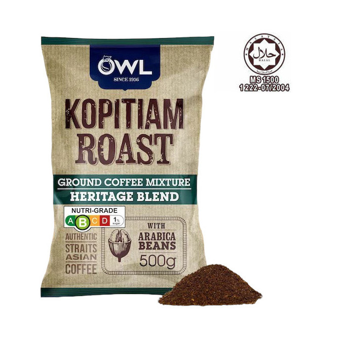 猫头鹰 古早香醇咖啡粉 | OWL Kopitiam Roast And Ground Heritage Blend Coffee 500g