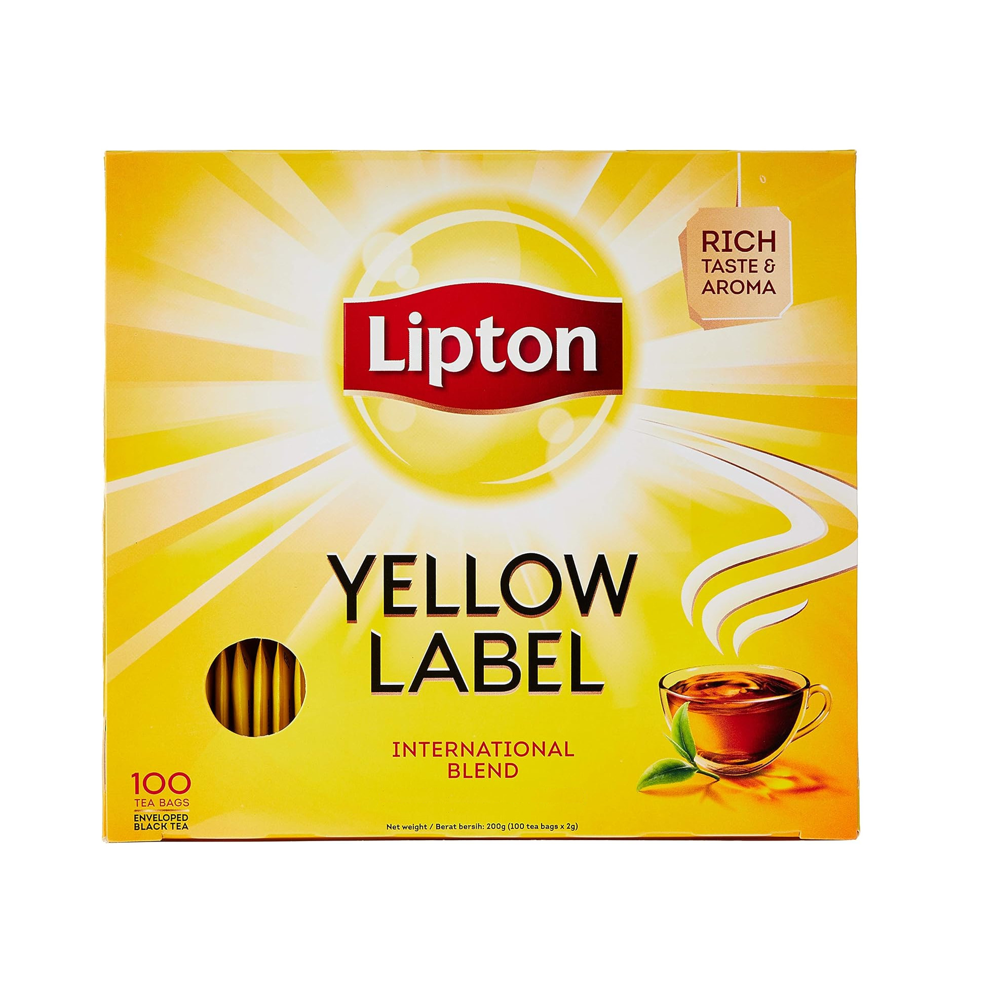 立顿 黄牌精选红茶 100茶包独立袋 | Lipton Yellow Label Tea Enveloped Bag 100 x 2g