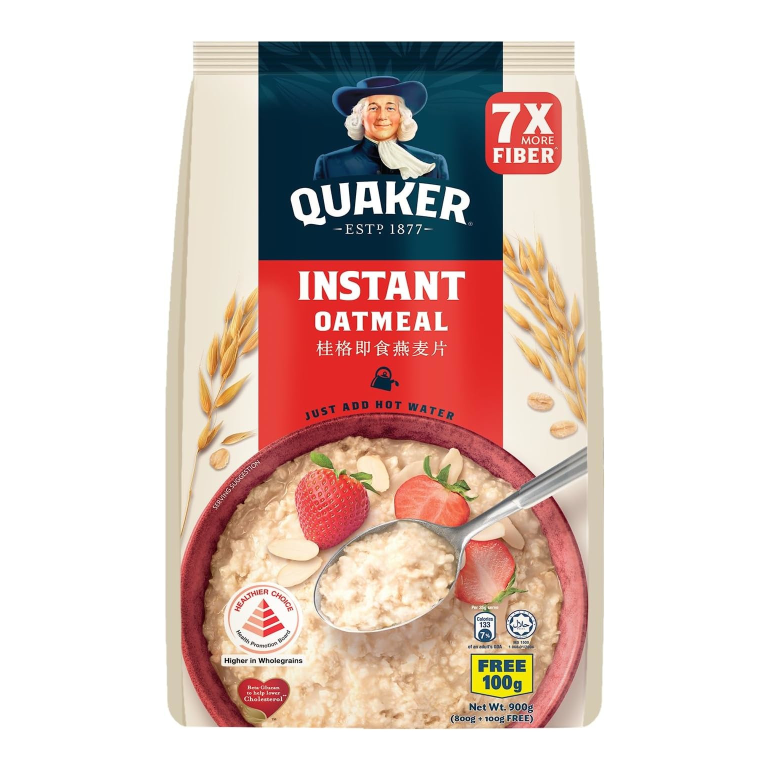 桂格 即食燕麦片 | Quaker Oats Instant Oatmeal Pack 800g + 100g 