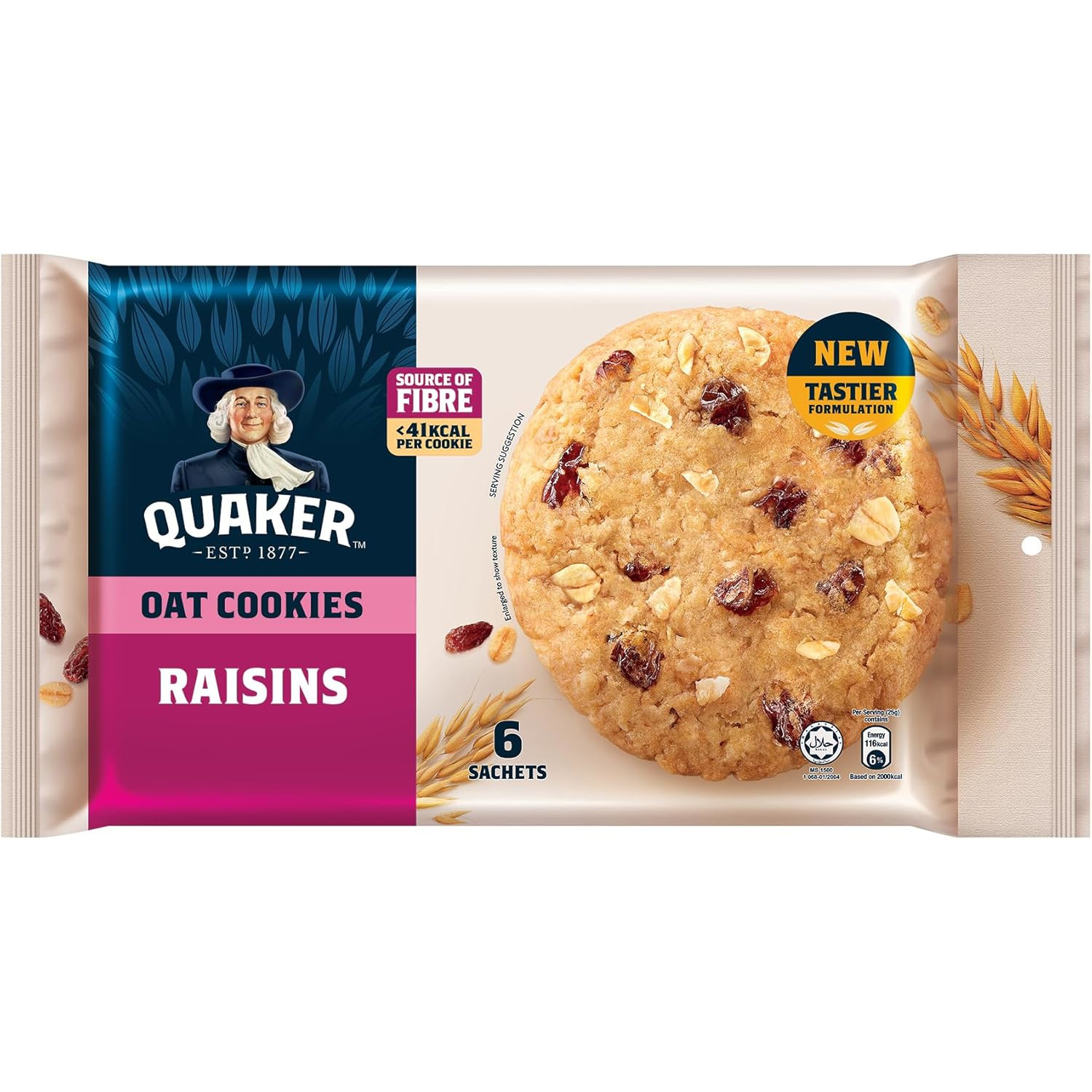 桂格 葡萄干燕麦曲奇饼 | Quaker Raisins Oat Cookies 6 x 25g