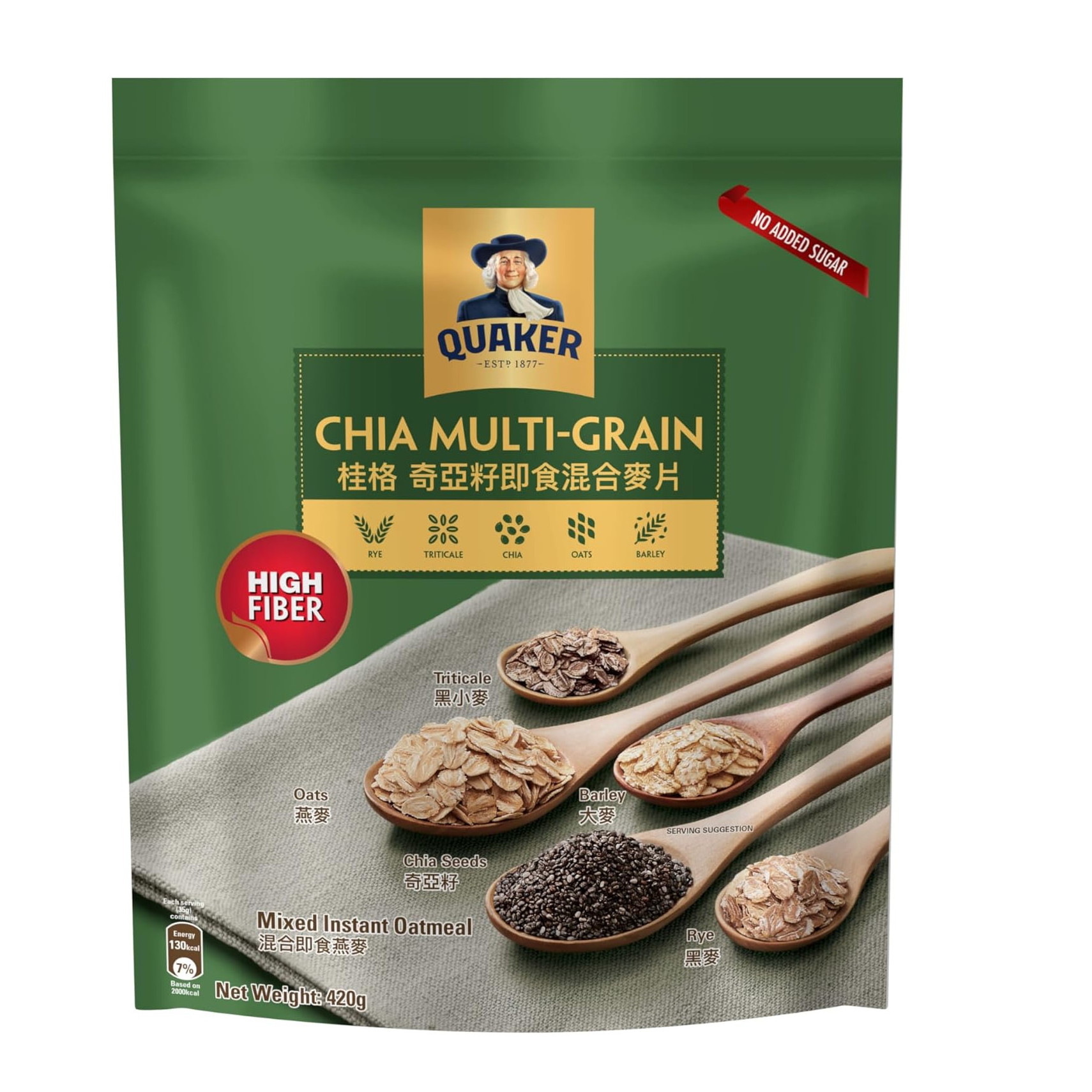 桂格 奇亚籽混合即食麦片 | Quaker Oats Chia Multigrain Mixed Instant Oatmeal 420g