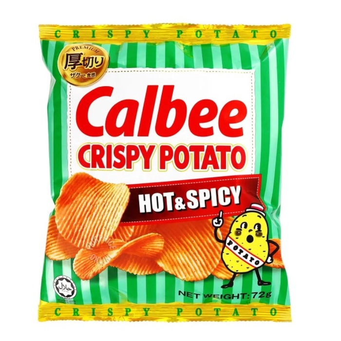 卡乐比 香辣味波浪薯片 | Calbee Crispy Potato Chips Hot & Spicy  72g