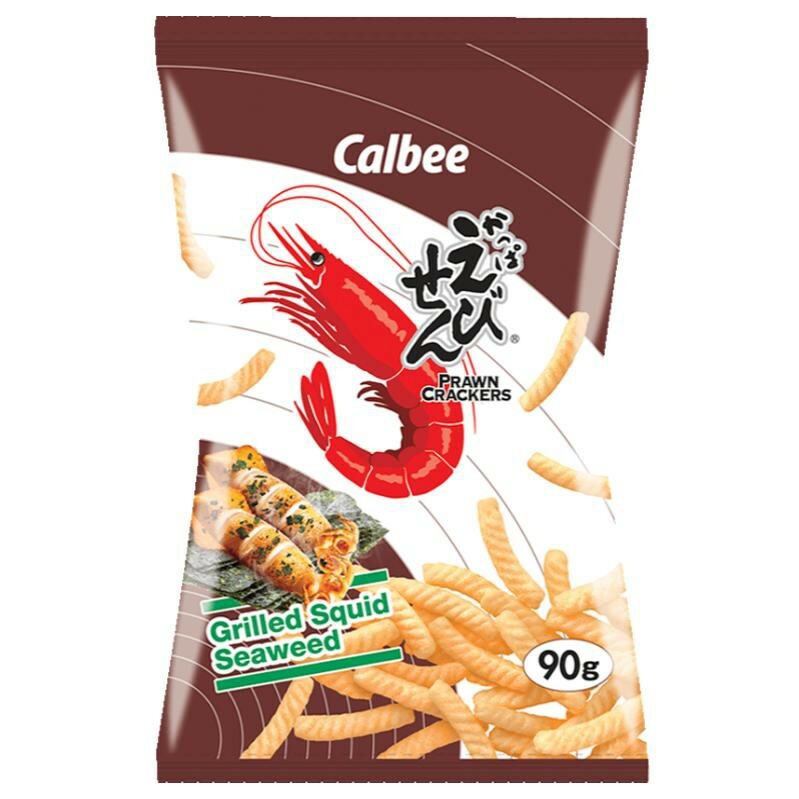 卡乐比 鱿鱼海苔味虾条 | Calbee Prawn Cracker Grilled Squid Seaweed 90g