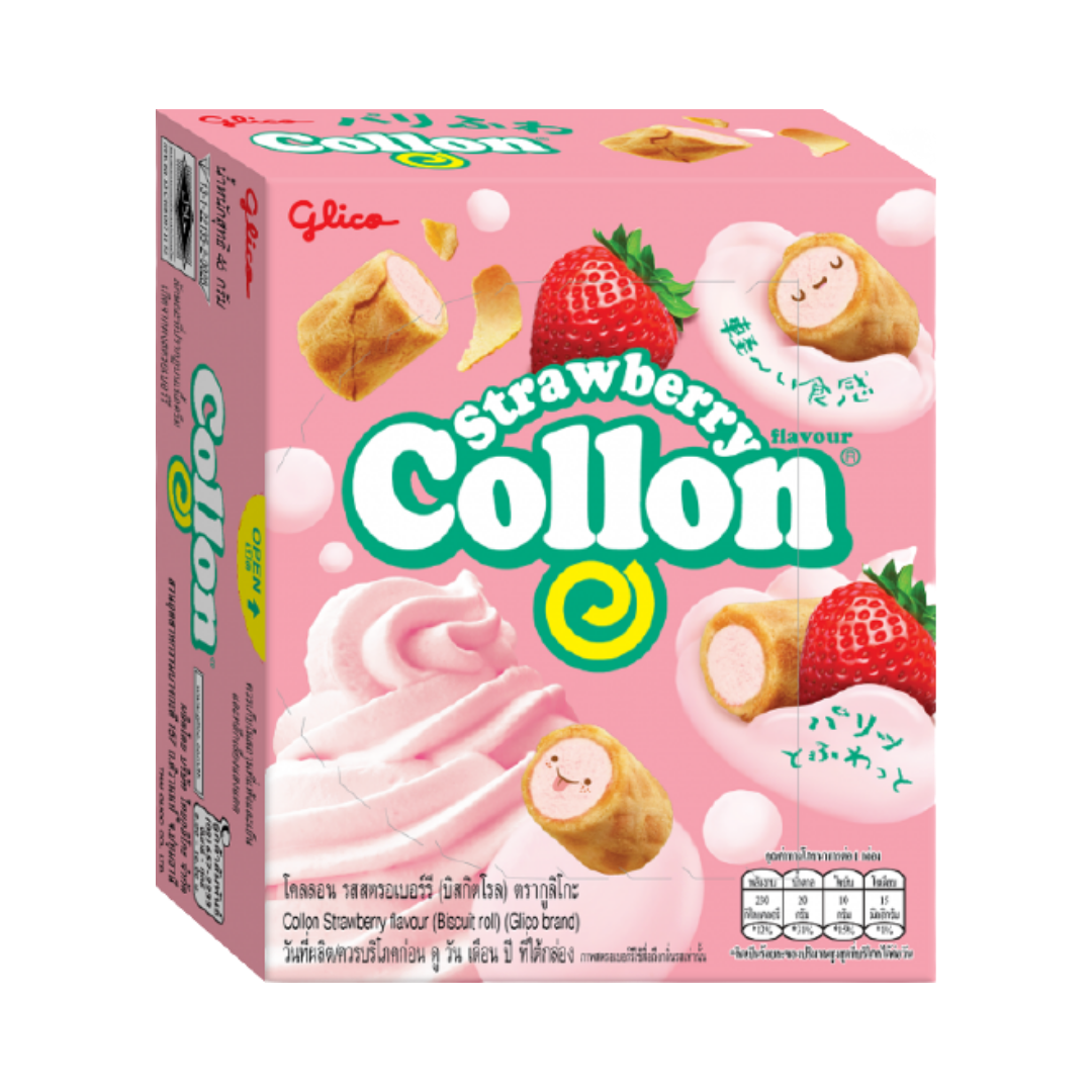 格力高可珑 草莓卷心酥 | Glico Collon Strawberry Biscuit Roll 46g