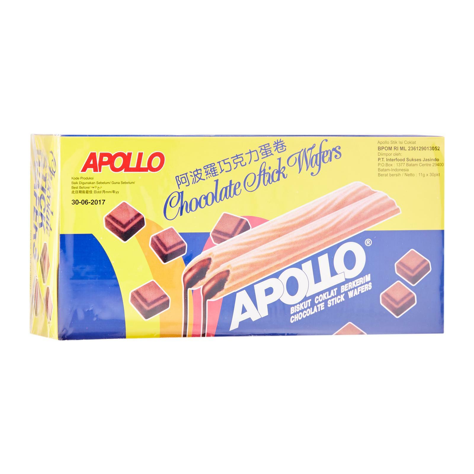 阿波罗 巧克力 威化蛋卷 | Apollo Chocolate Stick Wafers 30 x 11g