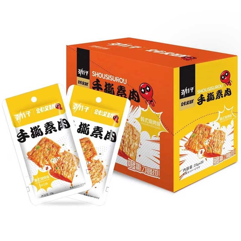 劲仔 手撕素肉 韩式烧烤味 | Jin Zai Shredded Vegan Meat Korea BBQ Flavor 23g x 20s