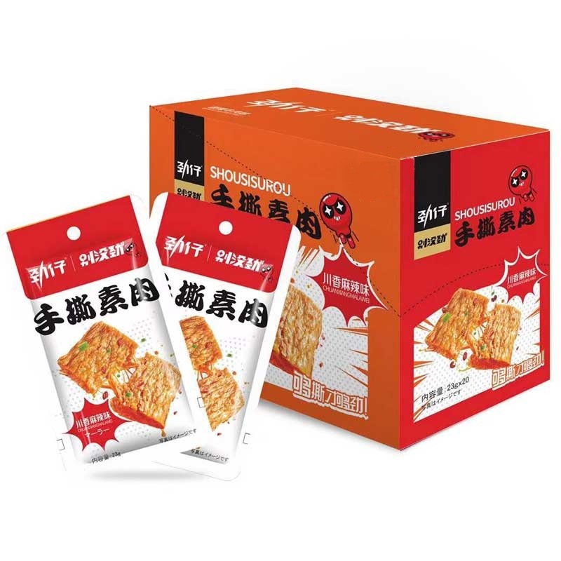 劲仔 手撕素肉 川香麻辣味 | Jin Zai Shredded Vegan Meat Sichuan Mala Flavor 23g x 20s