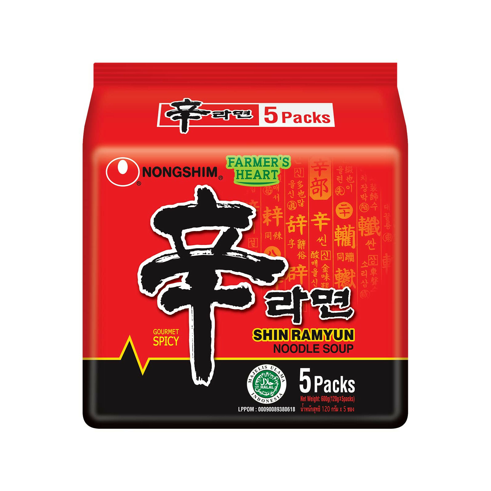 农心 辛拉面 5袋 | Nongshim Shin Ramyun Spicy Mushroom  5 x 120g 