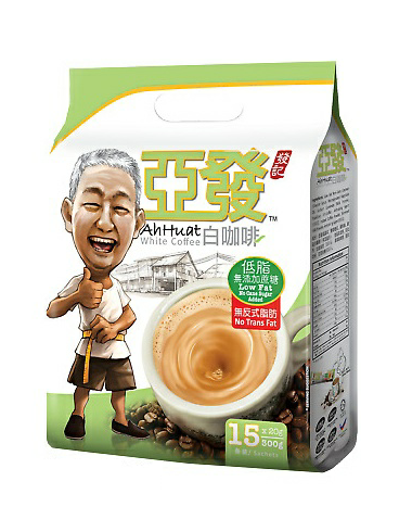 亚发 低脂无蔗糖白咖啡 速溶咖啡 | Ah Huat White Coffee Low Fat And No Sugar  15 x 20g